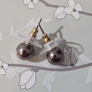 Vintage RMN Roman Brown Pearl Earrings